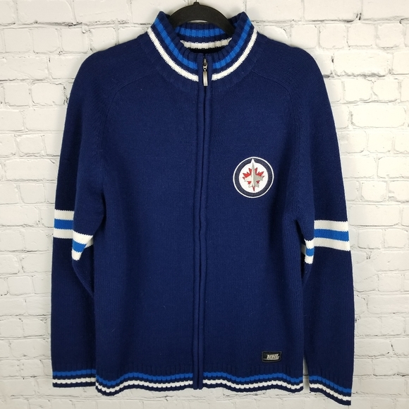 NHL JETS | knit full zip embroidered logo sweater - Picture 1 of 7
